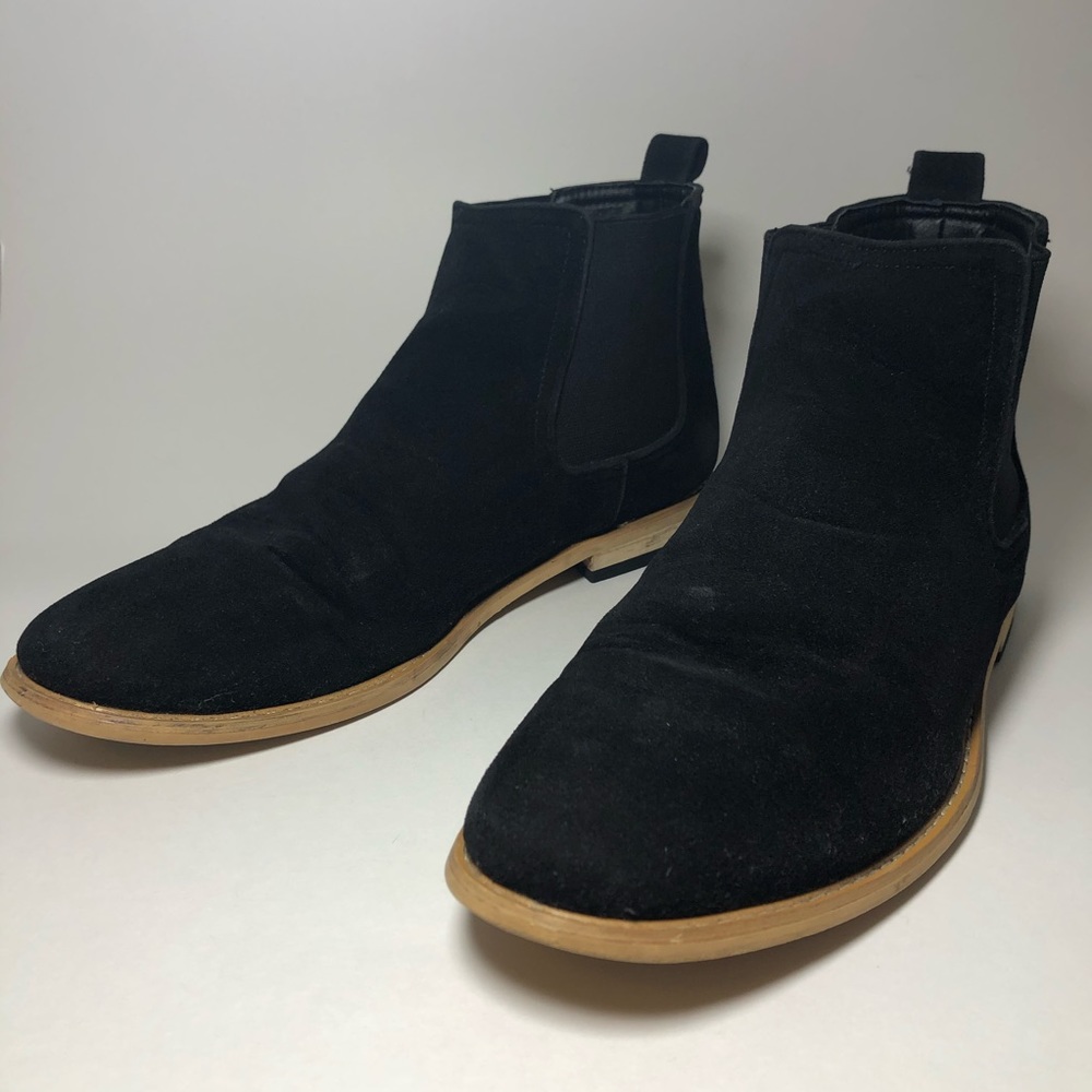 Gino Pheroni Black Suede Chelsea Boots Size 8